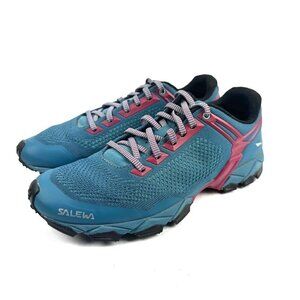 Salewa WS Lite Train K Shoes‎ 6.5 Blue Pink Hiking Michelin Sole Womens Sneaker